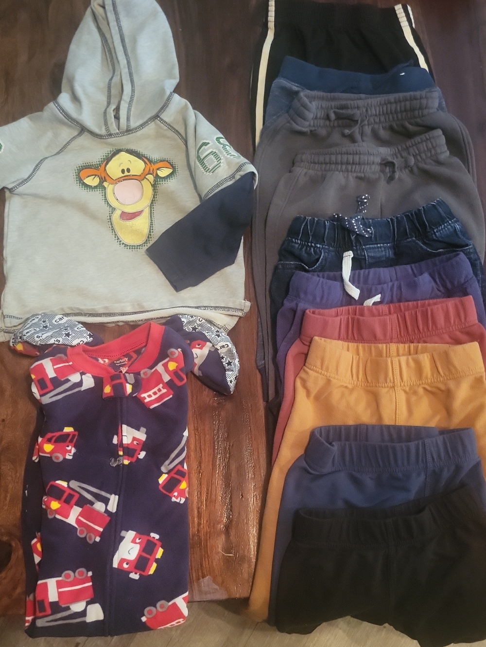 12 Pc BUNDLE SZ 3 Kids Multi-Color Bottoms and Hoodie Set